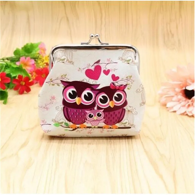 

Cute Owl Pattern Leather Coin Purses Zipper Zero Wallet Child Girl Boy Women Purse Lady Coin Bag Key Packet Drop Ship