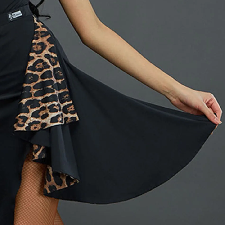 Новинка 2020 женское леопардовое платье для латинских танцев юбка бальных Самба