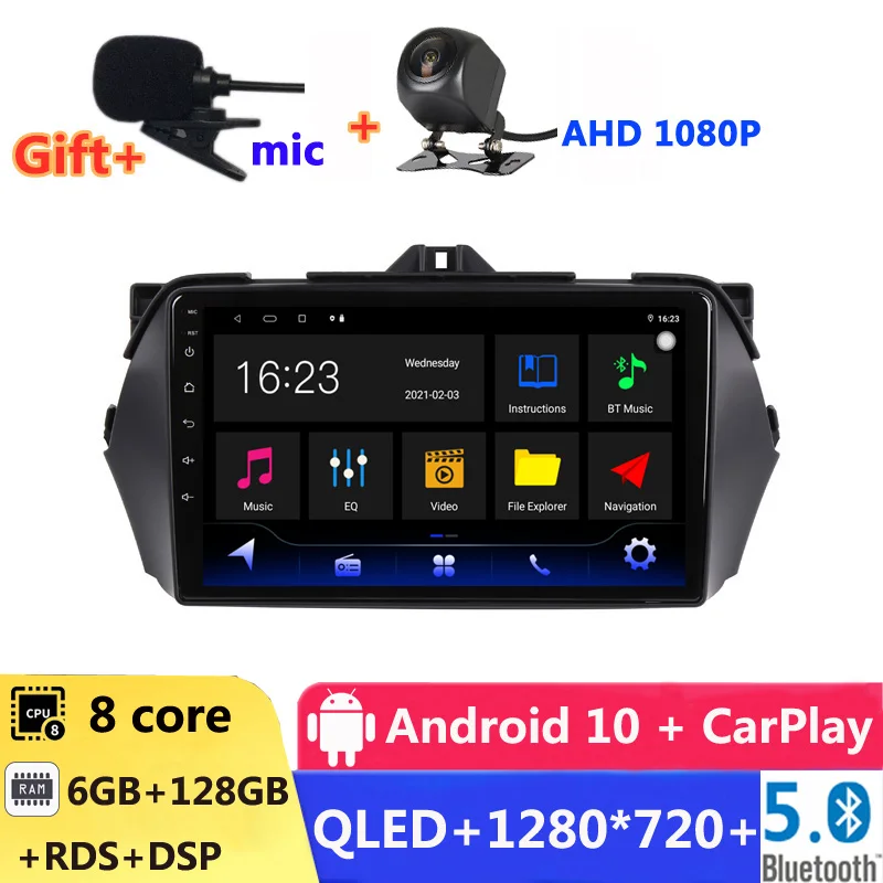 Автомагнитола 2 din 8 ядер android 10 для SUZUKI Alivio CIAZ 2014 2015 2016 2018 навигация GPS DVD