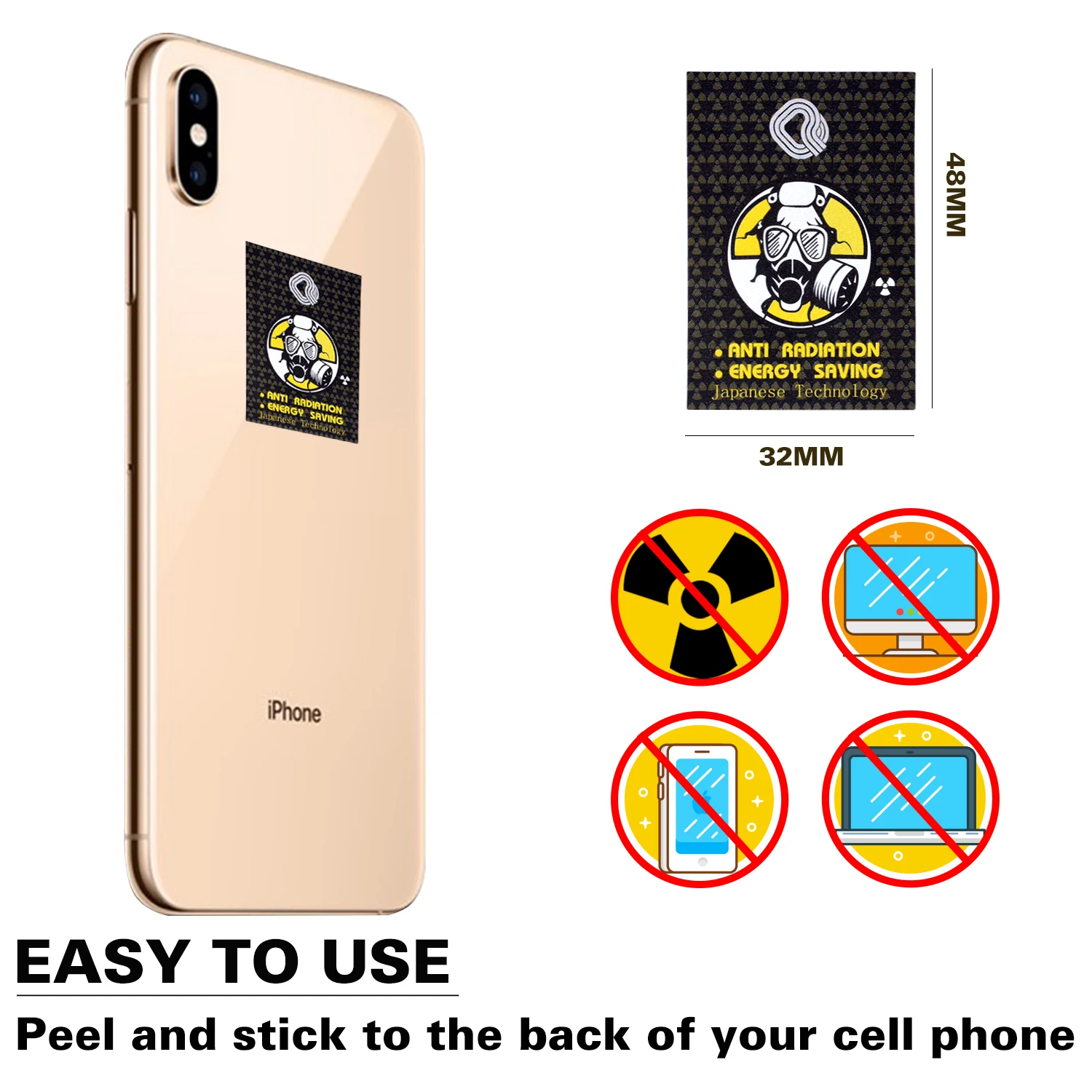 3000cc Mask Fuel Saver Sticker Keep Health Anti-radiation For iPod/Cell Phone/computer 5pcs/lot | Mobile Phone &amp Back Flim