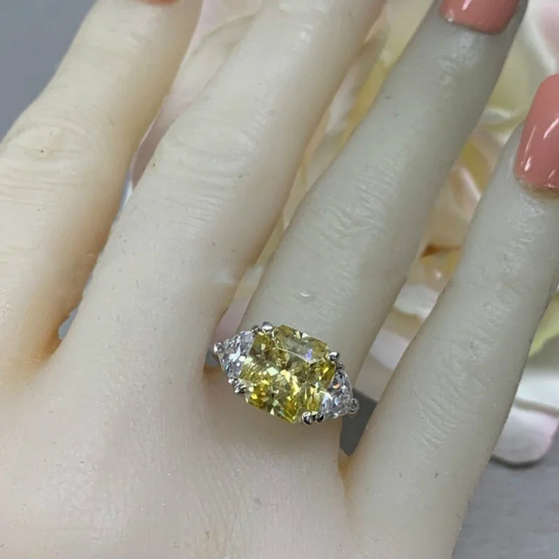 

Fashion Round Yellow Diamond Engagement Wedding Anniversary Set Ring Size 6-11