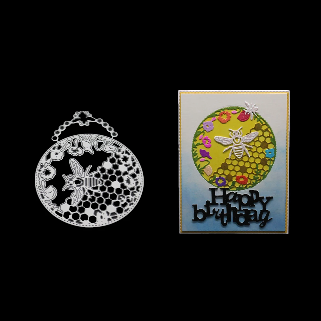 YINISE металлические режущие штампы для трафареты скрапбукинга с Пчелой и сотами DIY