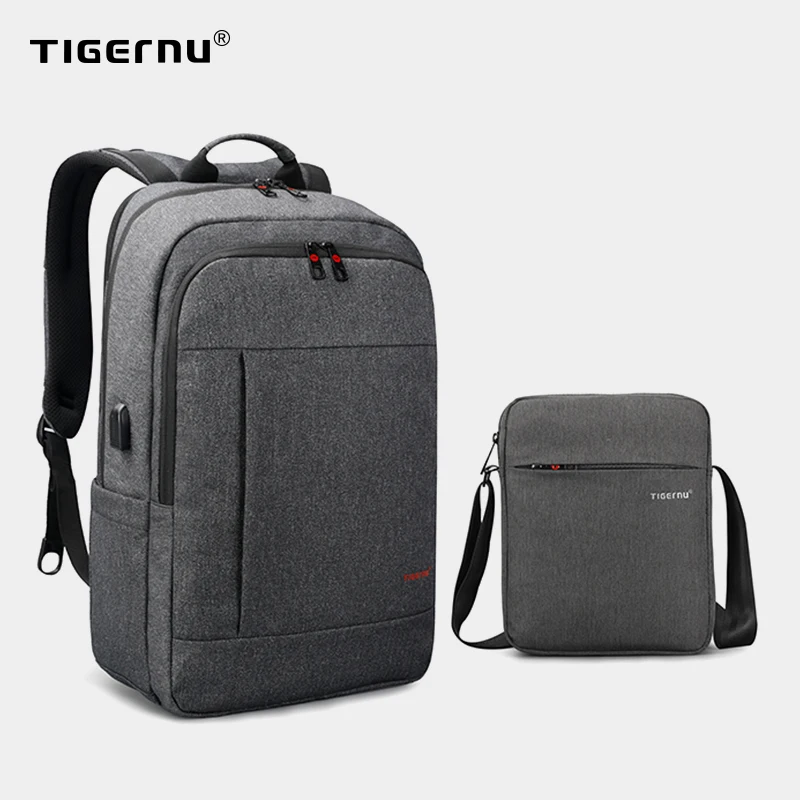 Tigernu Ноутбук Рюкзак Сумка с USB Зарядка мессенджер Мужская сумка брызгозащитные