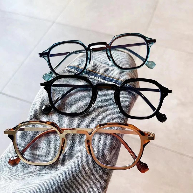 Женские и мужские ретро-очки SHAUNA квадратные металлические очки в оправе из TR90 с