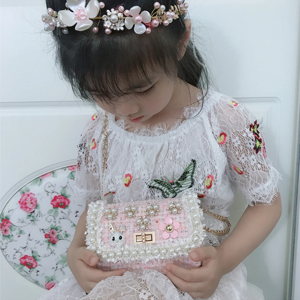 2019 Brand New Kids Cute Rabbit Flower Bag Girls Toddler Shoulder Crossbody Tide Messenger Bag Mini Fashion Bag