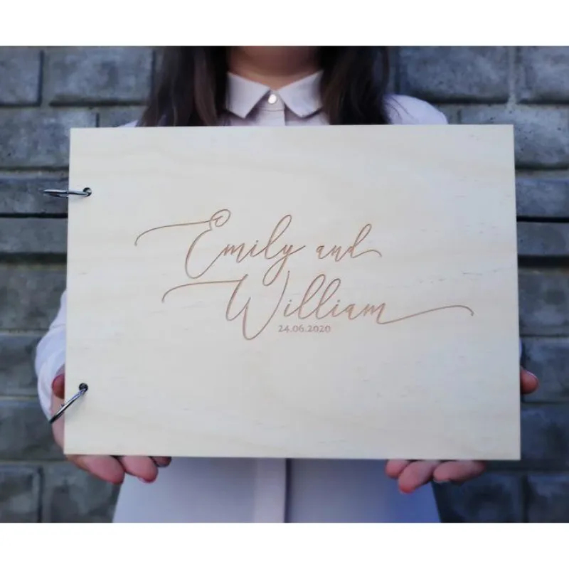 Современная Свадебная Гостевая книга деревянная для свадьбы