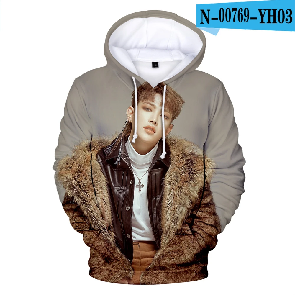 ATEEZ 3D печатных Kpop толстовки для женщин/мужчин мода с длинным рукавом толстовки с капюшоном горячая распродажа Повседневная Уличная Толстовка - Цвет: Черный