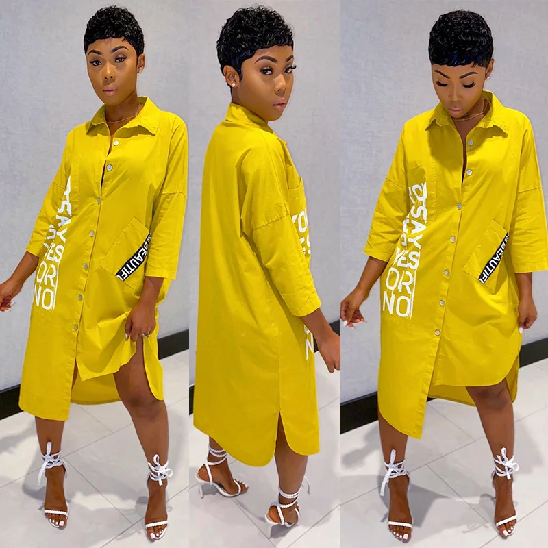 Женское длинное платье рубашка на пуговицах повседневное свободное белое