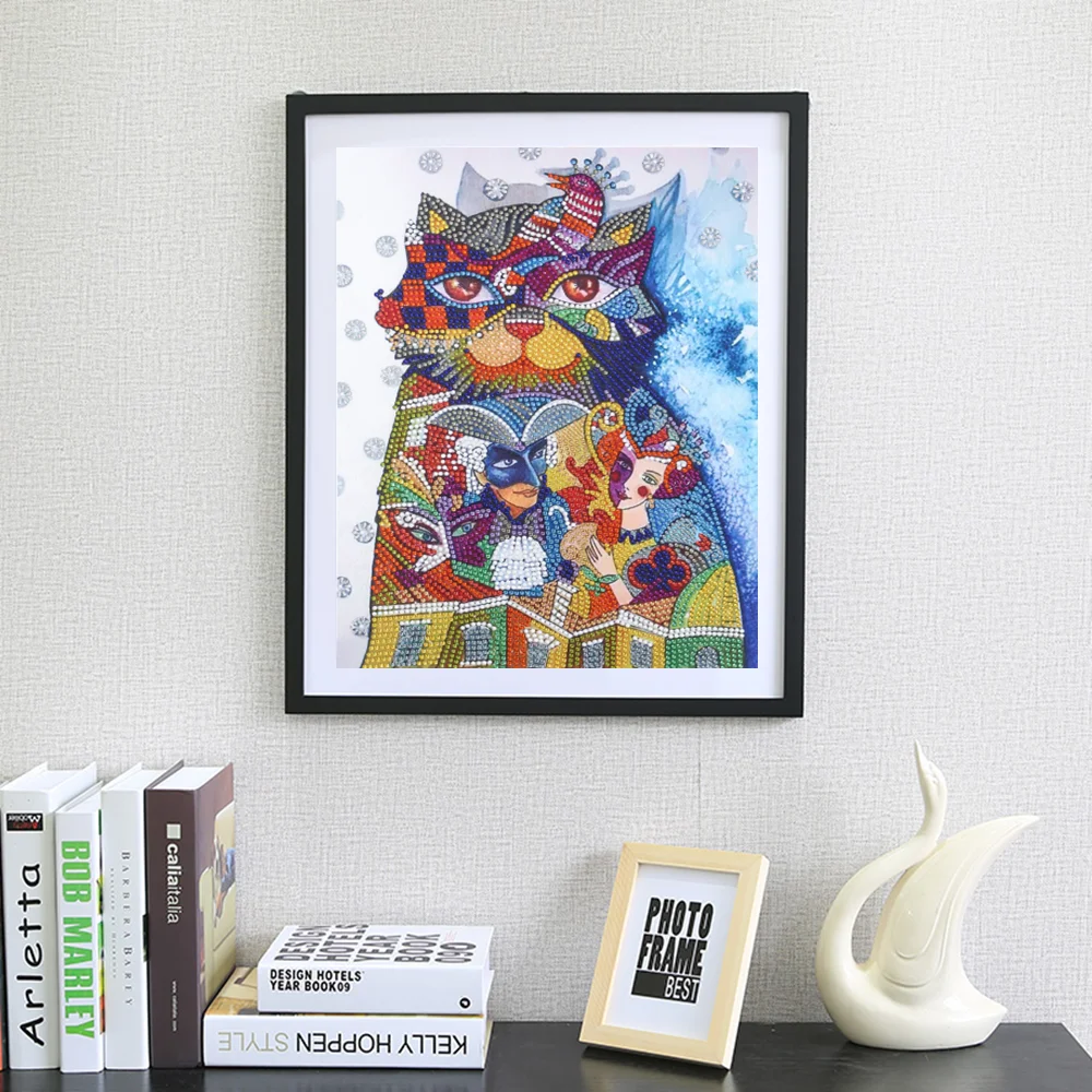 Алмазная живопись специальной формы толстый кот животное алмазная вышивка