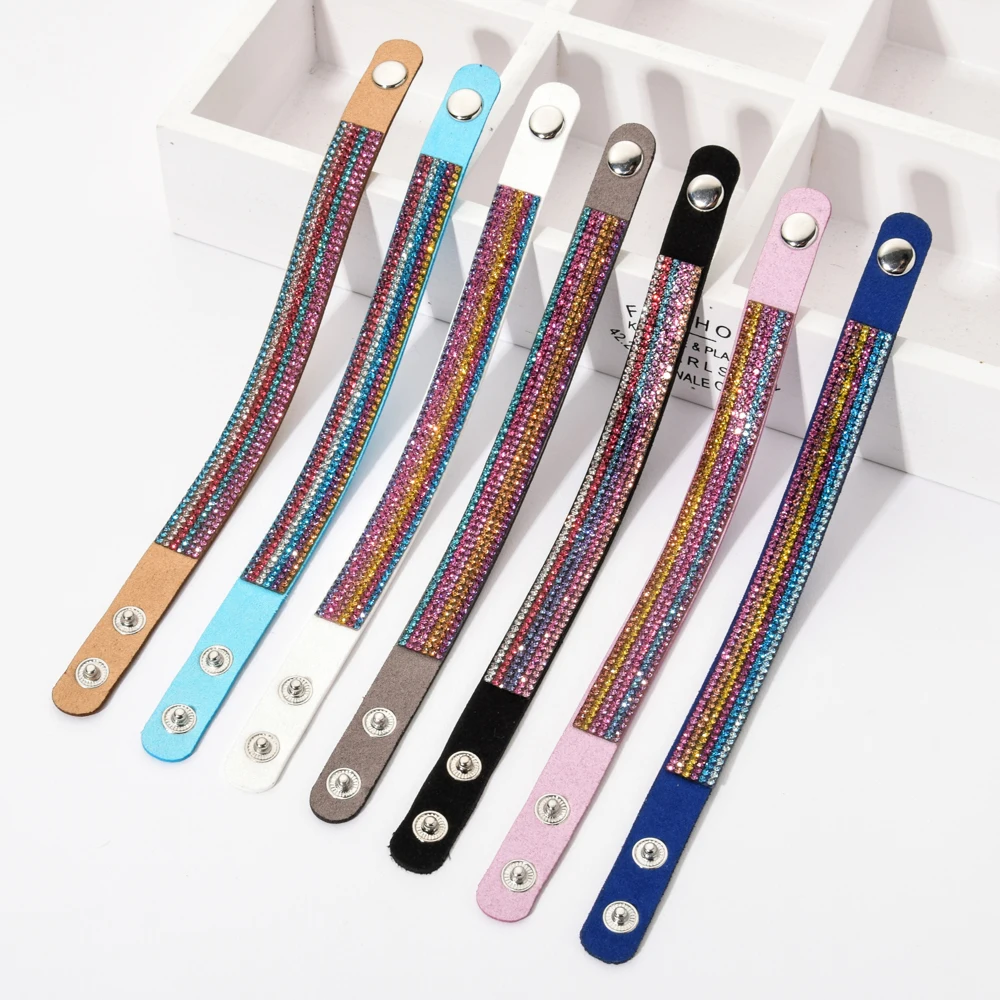 Винтажный кожаный браслет с кристаллами для мужчин и женщин корейский Volvet