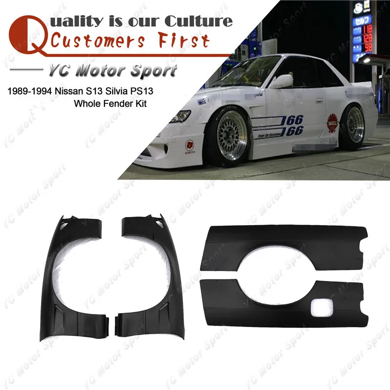 

FRP Fiber Glass Fender Kit 4pcs Fit For 1989-1994 S13 Silvia PS13 RB V1 Style +50mm Front +80mm Rear Over Fender Flare