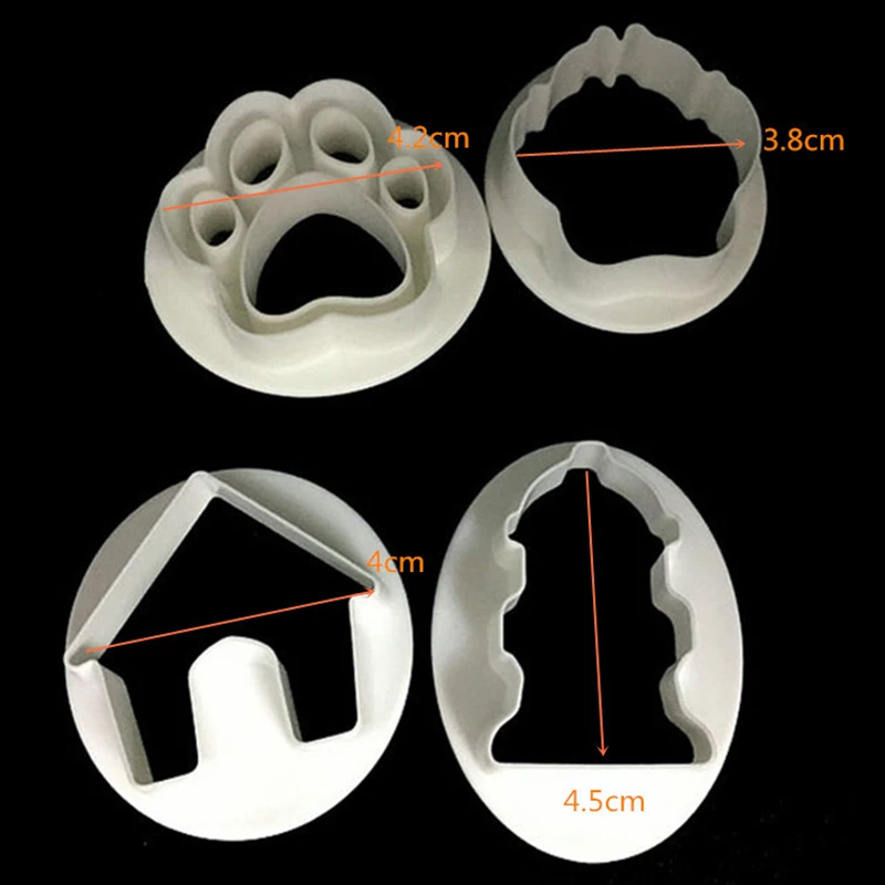 4 шт./компл. пищевого пластика DIY Собака тема печенья резак торт плесень помадка