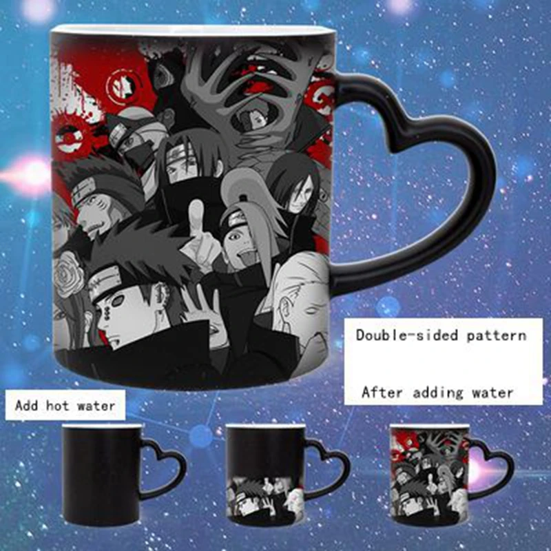 

Hot Japanese Anime Ninja Water Cup Uchiha Itachi God Cup Heated Water Display Ceramic Color Changing Mug Halloween Gift Cosplay