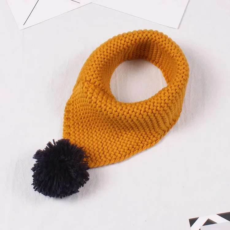DQ-426 yellow Осенне-зимние детские нагрудники Милая вязаная акриловая шерсть для маленьких мальчиков и девочек удобный мягкий теплый шарф модная накидка на шею - Цвет: DQ-426 yellow