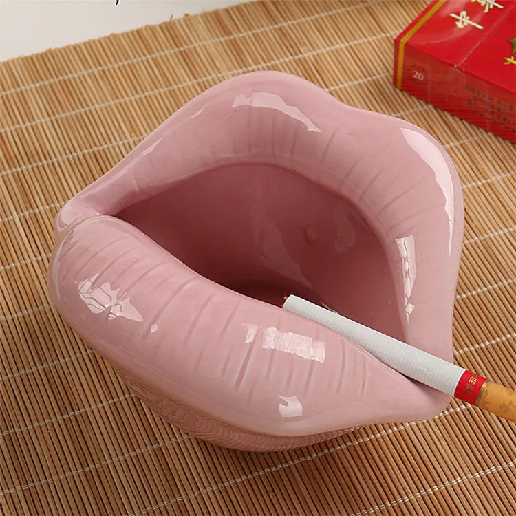 

Cute Cartoon Ashtray Lips Ceramic Ashtray Creative Flower Pot Trendy Mouth Fashion Home Mini Send Gift