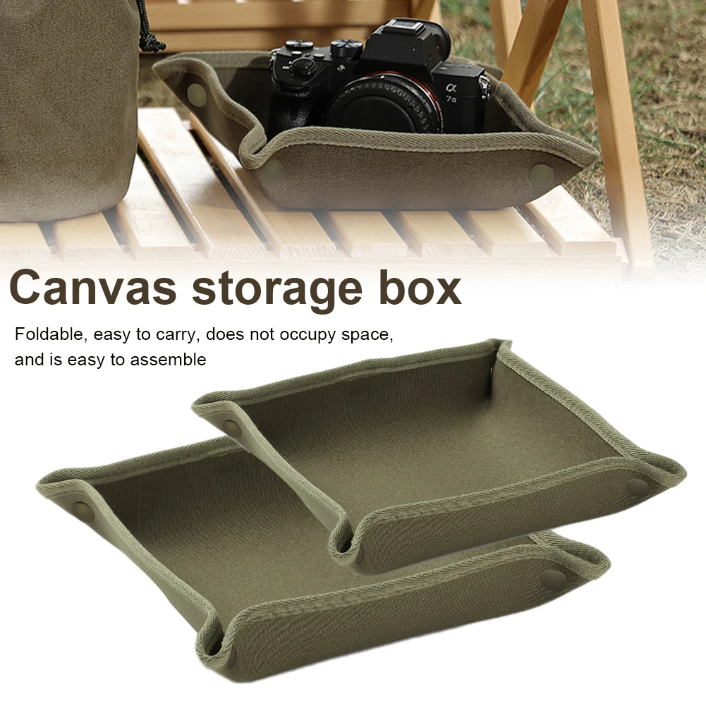 

Camping Canvas Storage Box Desktop Jewelry Sundries Folding Tray Waterproof Outdoor Multi-function Storage Box Dice Rolling Tray