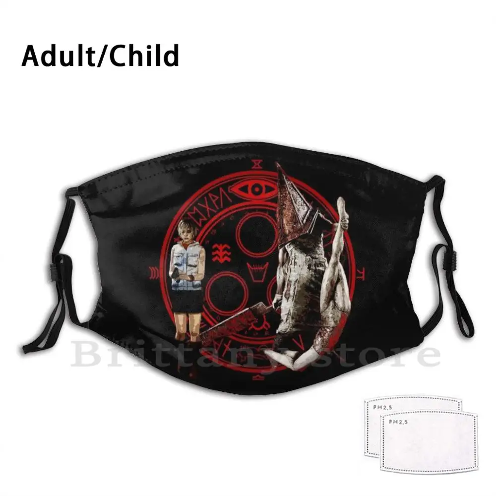 Silent Hill Euro leages многоразовый фильтр Pm2.5 маска для лица с головой пирамиды тихий холм