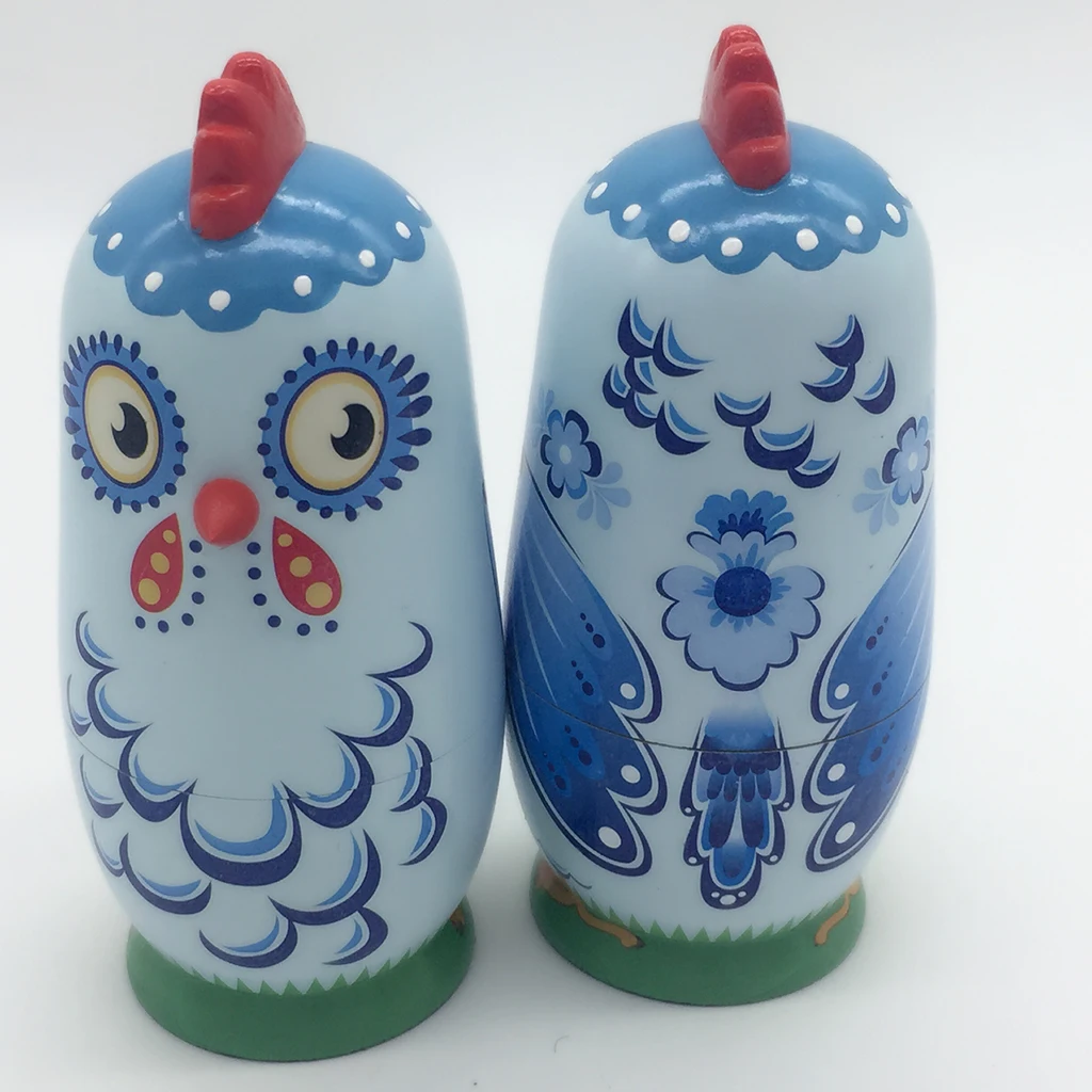 

Russian Nesting Dolls Chicken Dolls Babushka Wooden Dolls for Stacking Toy Table Decoration Christmas Present