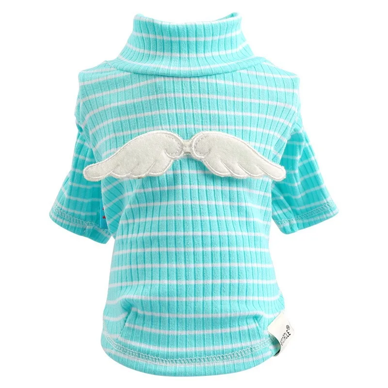 

Pet dogs cats cat cute clothes Teddy Bichon home angel wings bottoming shirt spring and summer comfortable striped dog clothing