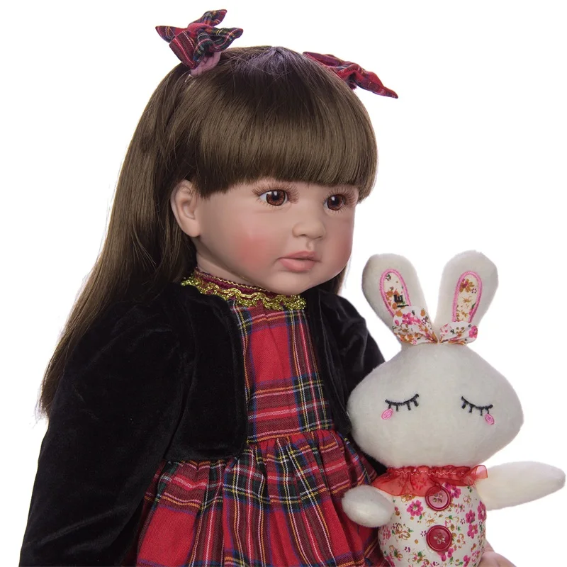 

Baby Playmate 24 Inch Reborn Baby Dolls 60CM Silicone Soft Realistic Princess Girl's Baby Doll Toys For Kids Birthday Xmas Gifts