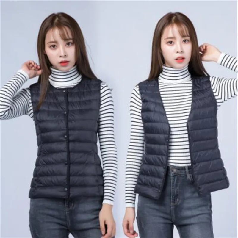 Женская куртка на утином пуху осенняя короткая без рукавов|Женские пуховики| |