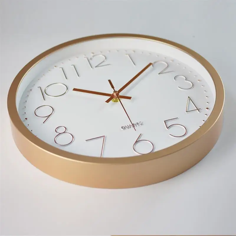 

Wall Clock Plastic Mute Silent 12 inch 30CM Creative Minimalism Clocks For Living Room Scale Clocks Wall Home Decor Pink White