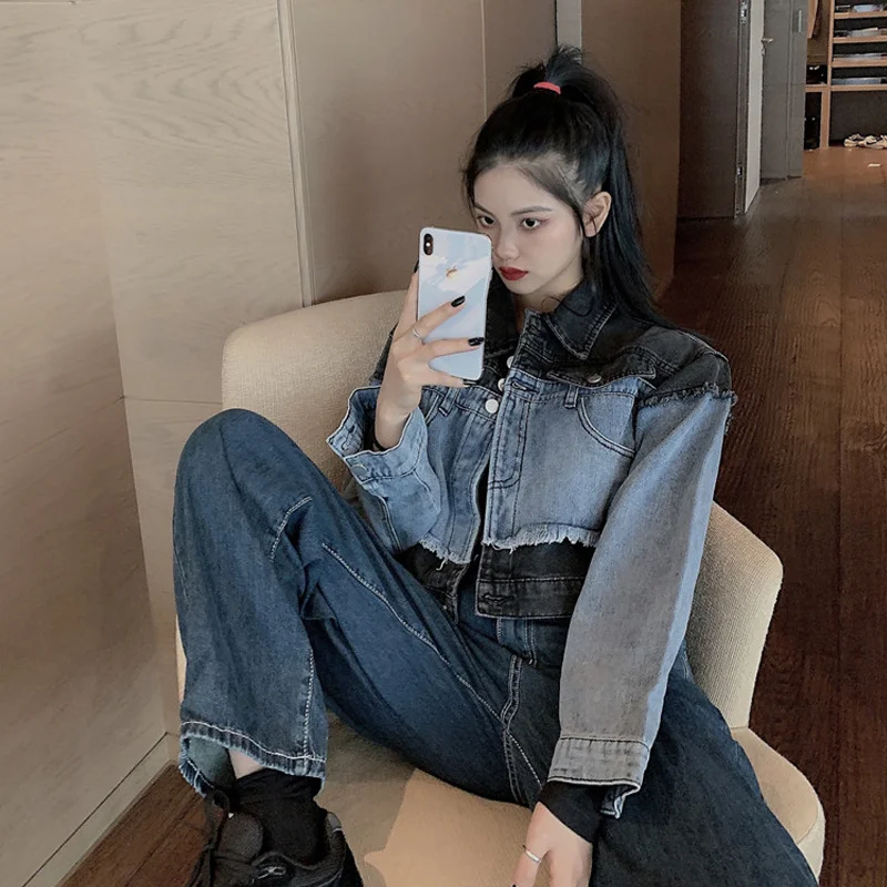 Короткая джинсовая куртка женская одежда на весну и осень 2021 новый стиль