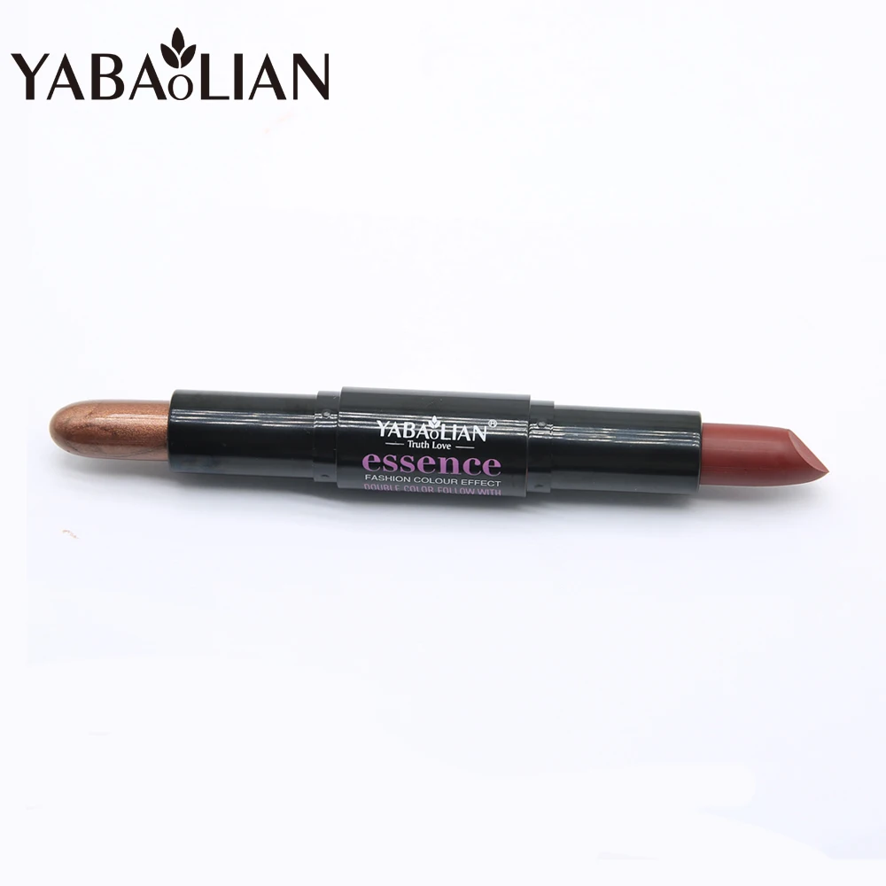 Double head beauty glazed red matte lipstick Waterproof long lasting lip tint Bright lipgloss brand makeup