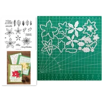 poinsettia metal cutting dies and stamps for scrapbooking diy album stamp paper card embossing decor craft stencils die cut
