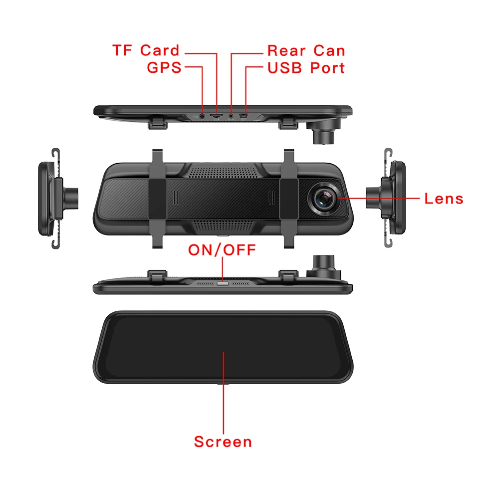 Зеркало заднего вида камера Автомобильный видеорегистратор OnReal LM4 9 35 ''ips