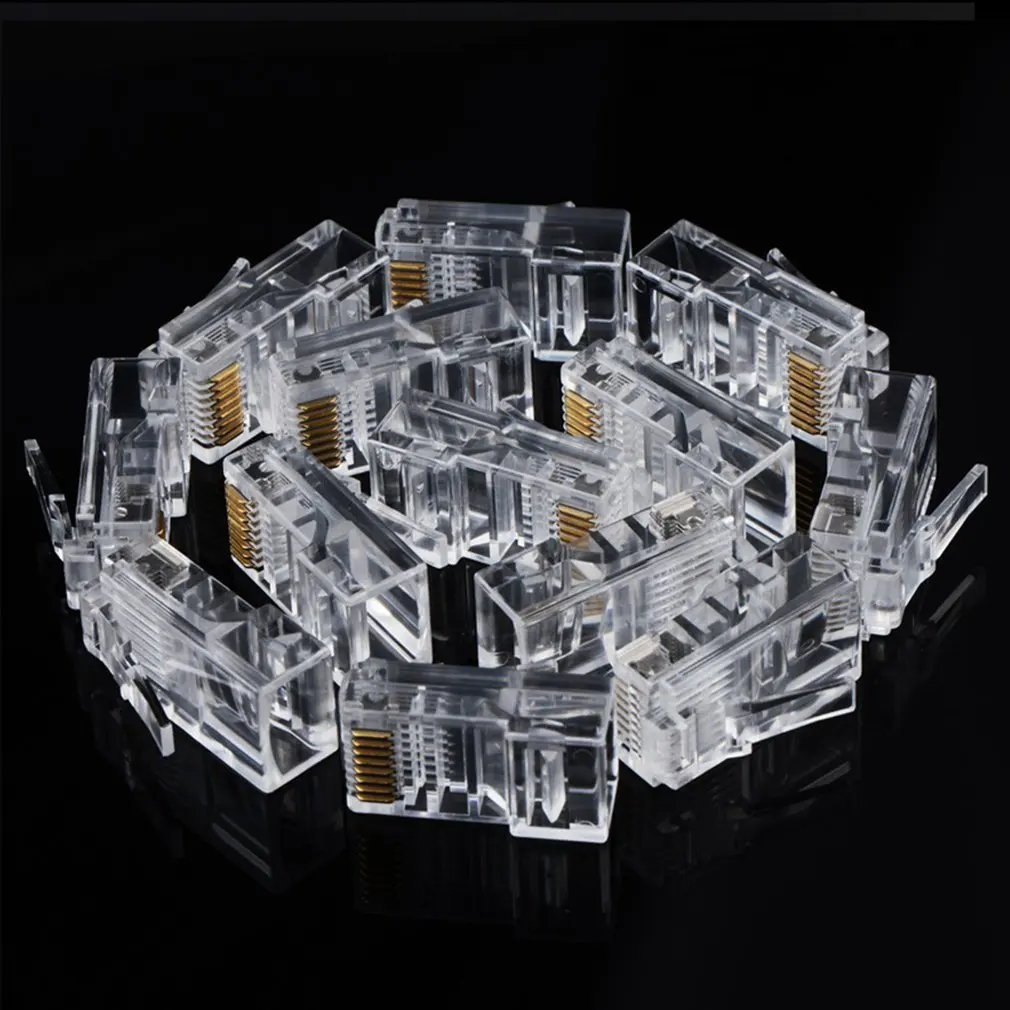 Прозрачная головка кабеля 50 шт. 20 прозрачная RJ45 CAT5 CAT5E модульный разъем