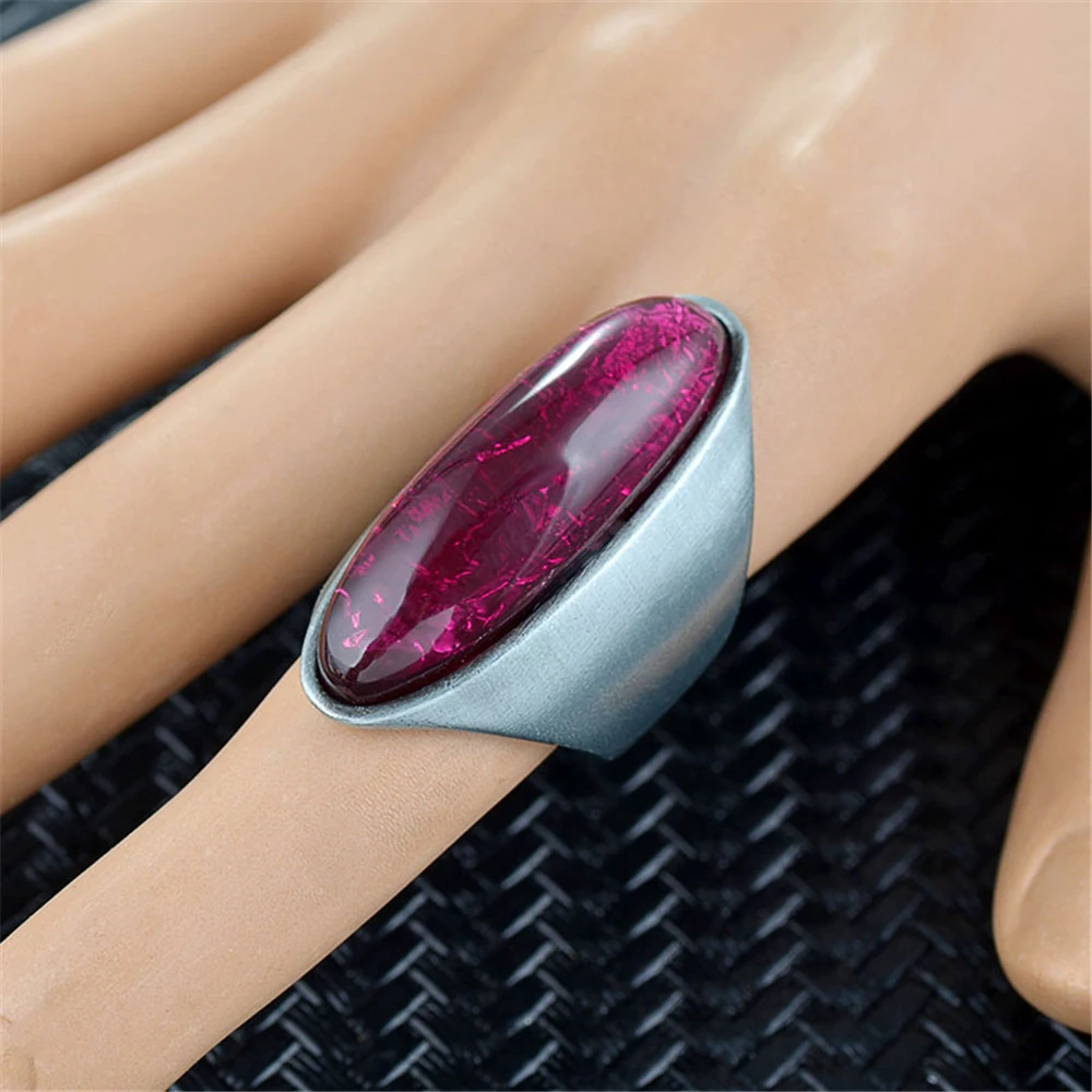 

Best-Selling Fashion exaggerated Vintage For Man and Woman Gold Color Big Colored Stone Finger Ring Free Shipping J02861