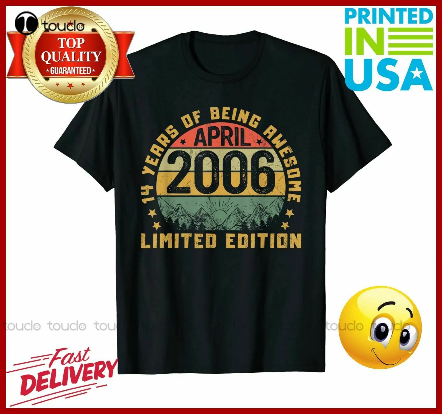 

Футболка унисекс с надписью «Born In April 2006», 14 лет
