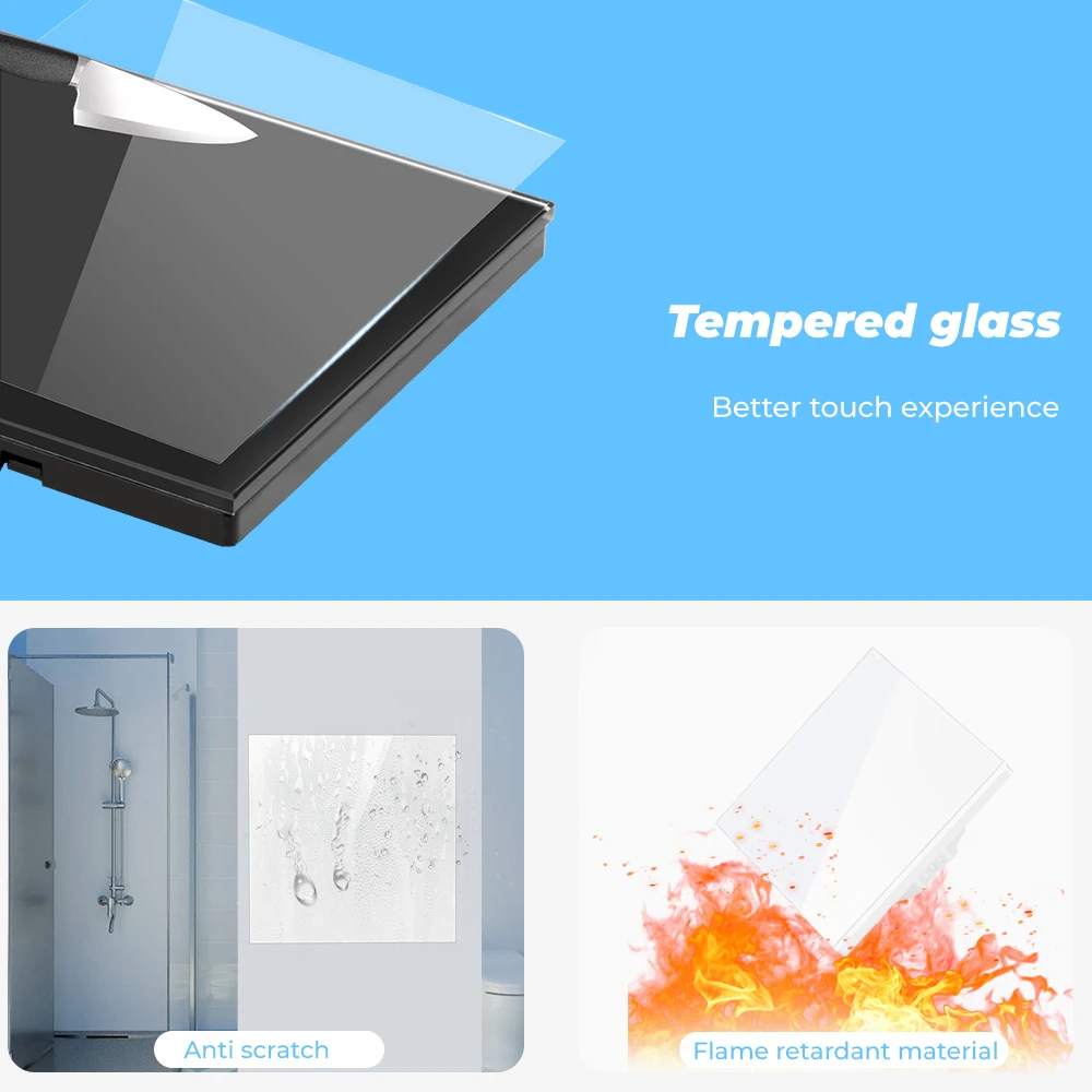 Прозрачный декоративный настенный выключатель SMATRUL нижняя коробка закаленное