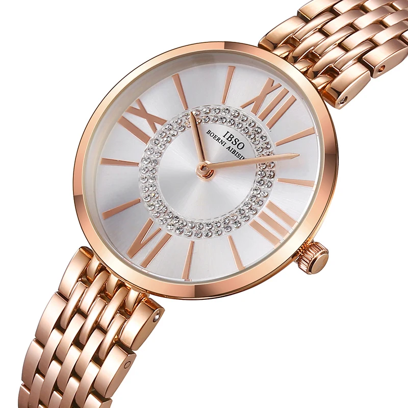 Enlarge Gold Watches Women Top Brand Luxury Fashion Wrist Clock Dial Lady Quartz Watch Stainless Steel Strap Waterproof Wristwatch Gift