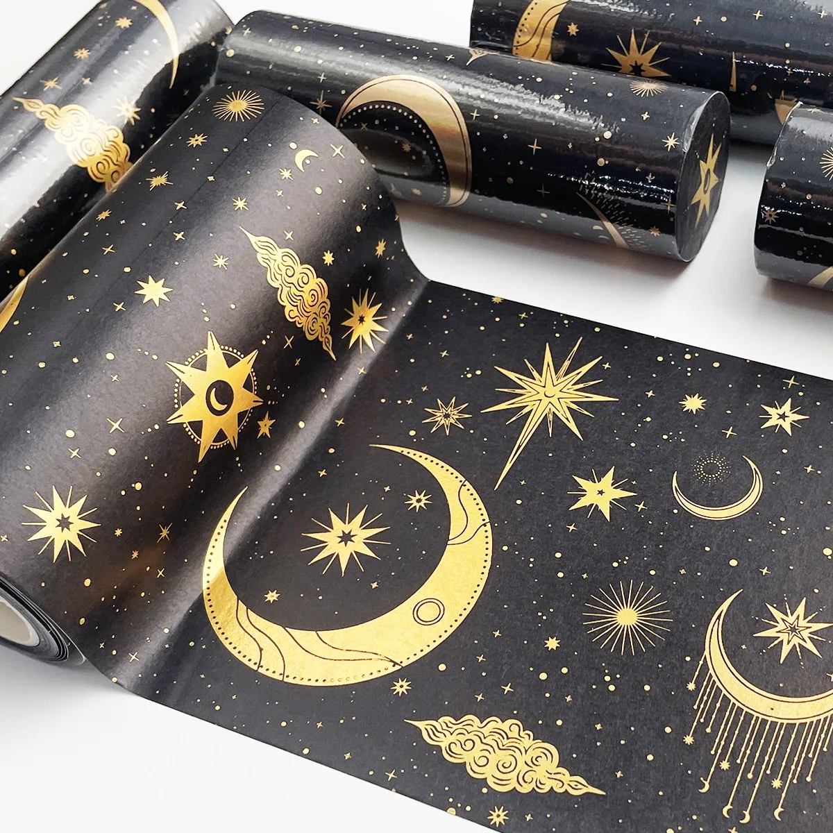 1 Roll Washi Paper Constellation Girls Stars Glitter Gold Silver Foil Masking Tapes for Arts Crafts DIY Decoration