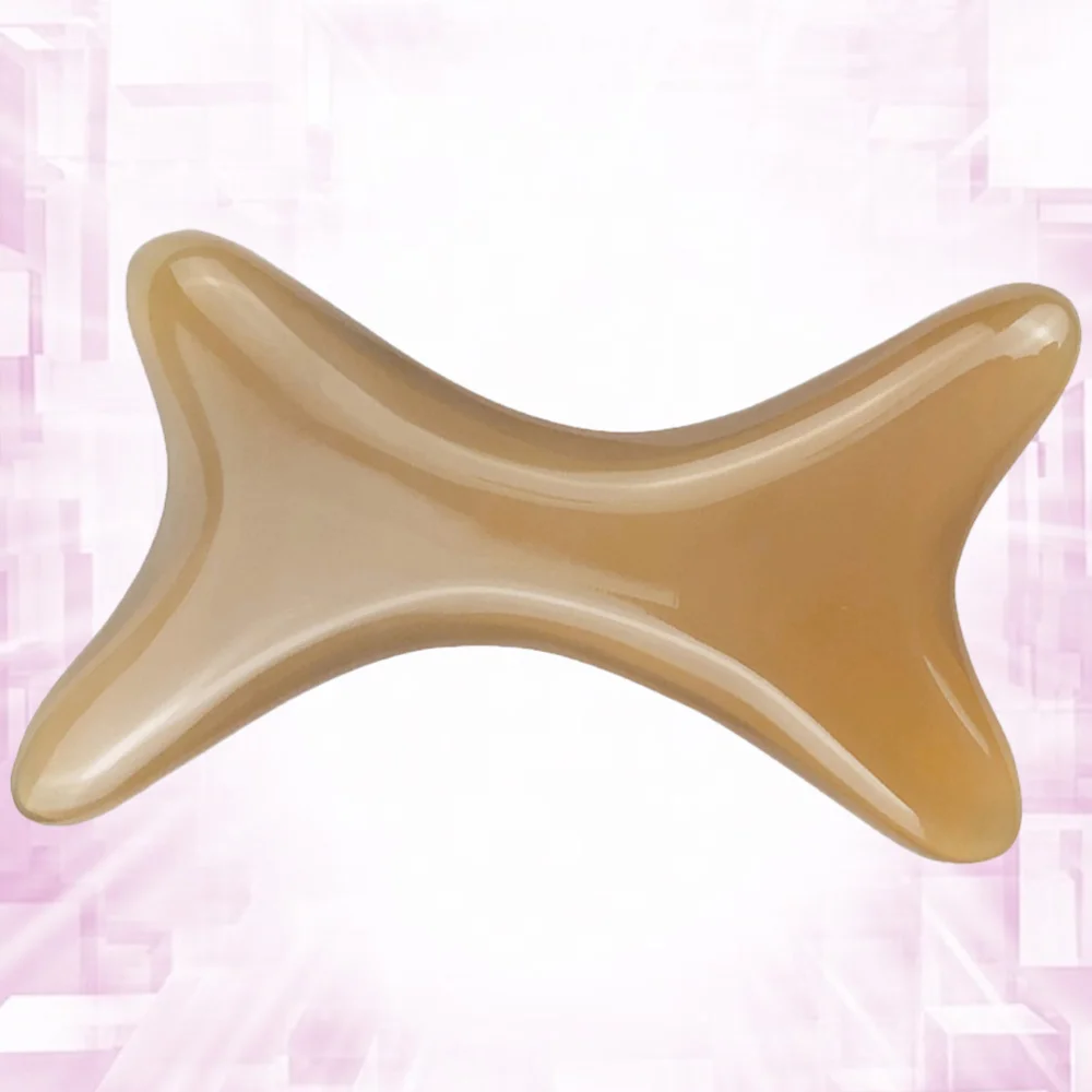 

Natural Horn Face Guasha Plate Bone Shaped Scrapping Board Board Yellow