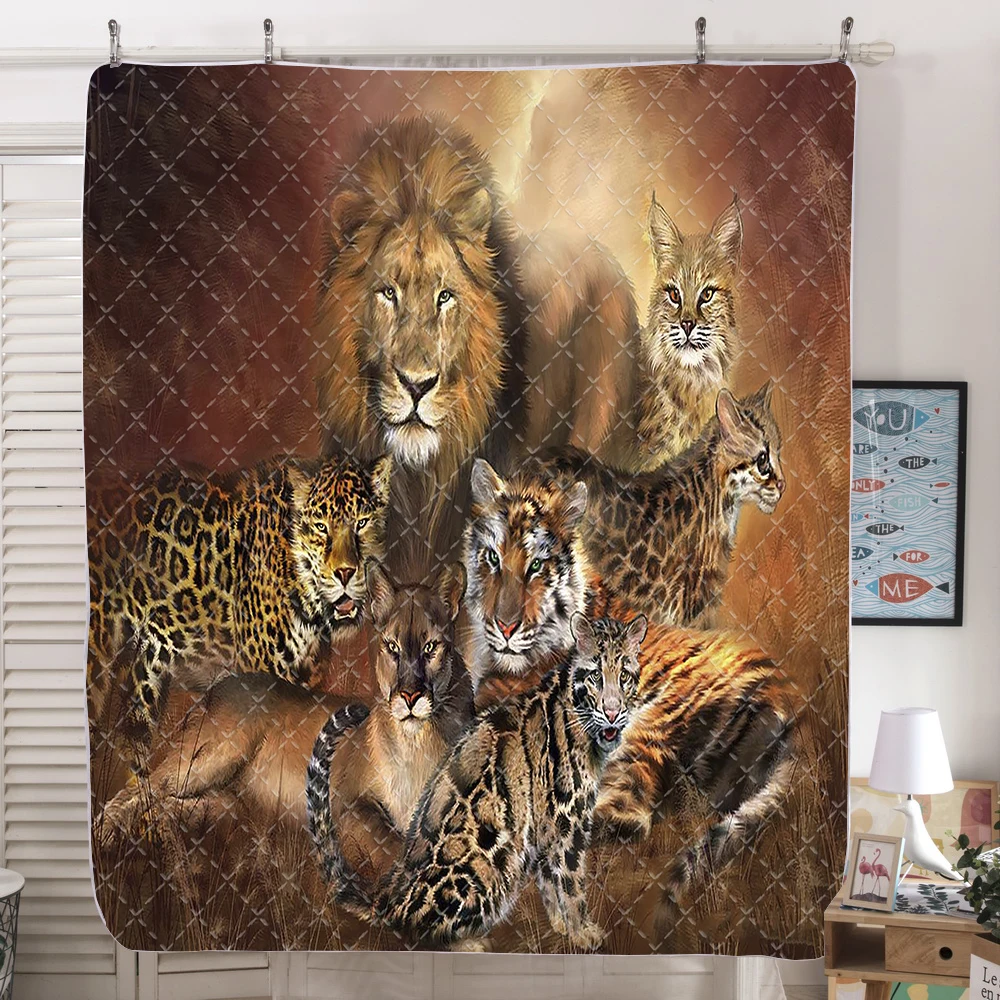 

3D Tiger Quilt Bedspread Animal Bedding bedspreads for Kid Adult Home Textiles