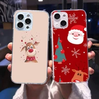 merry christmas deer phone case for iphone 13 12 11 pro max mini 6 6s 7 8 plus se2020 x xr xs shell iphone 13 pro max case