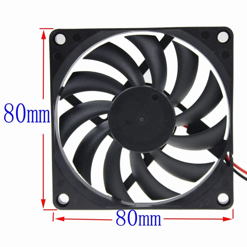 5PCS Gdstime 12 Volt 8cm 80mm x 10mm 8010s 2Pin-2510 Connector Cooler Computer DC Cooling axial Fan | Компьютеры и офис