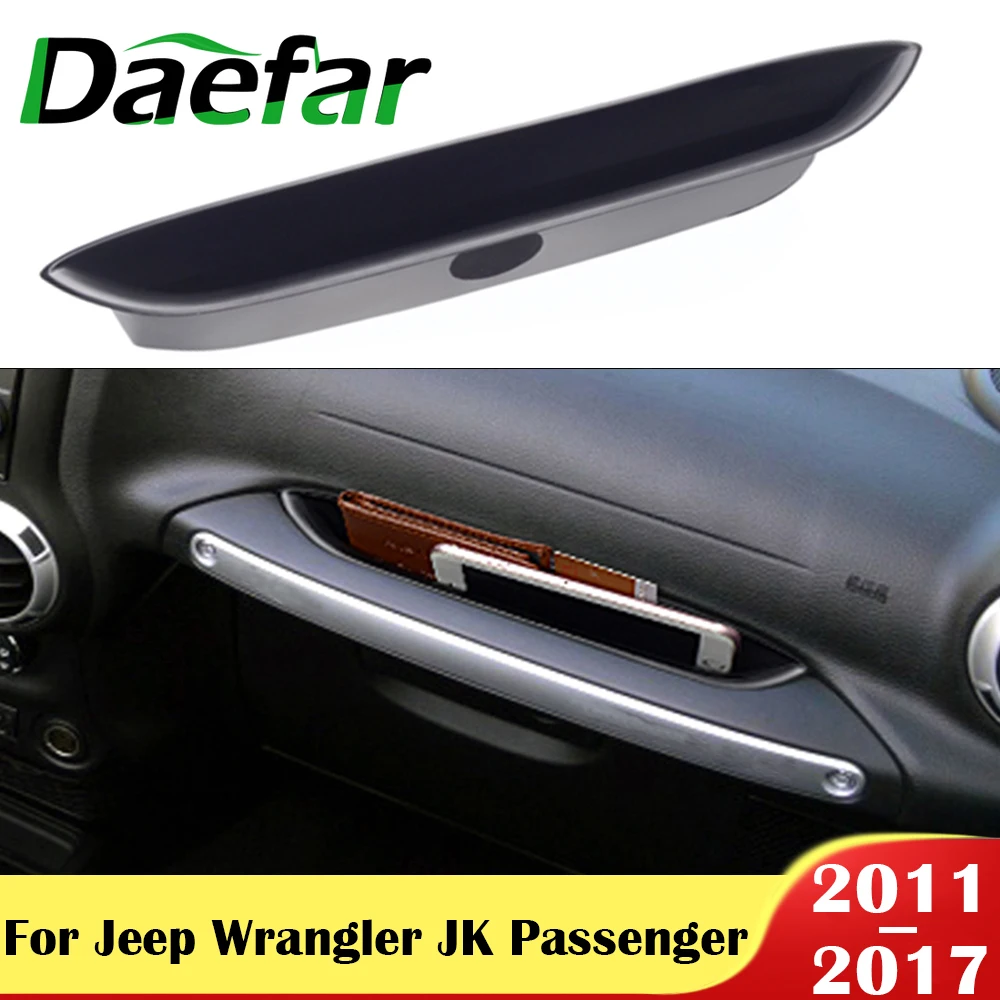 

Органайзер Daefar из АБС-пластика для двери автомобиля, лоток для хранения ручек для Jeep Wrangler JK, пассажир 2011-2017, автомобильные аксессуары