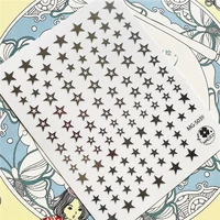mg g039 mg s039 golden stars and silver stars 3d back glue nail art stickers decals sliders nail ornament decoration