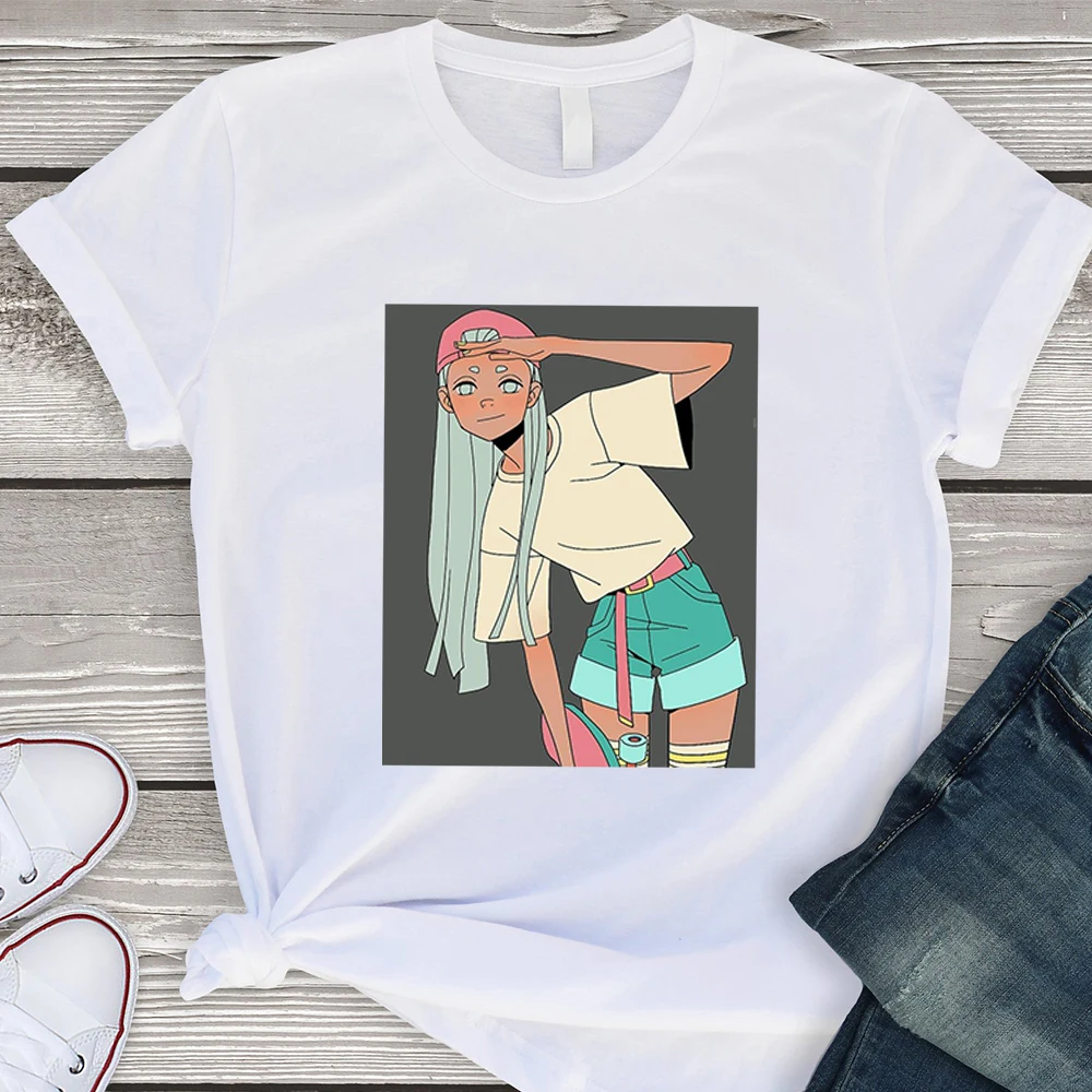 

Youth Dynamic Girl Graphic Shirt Fashion Aesthetic Modern Hip Hop Gorgeous T-shirt Trend Popular Simplicity Cropped sleeve