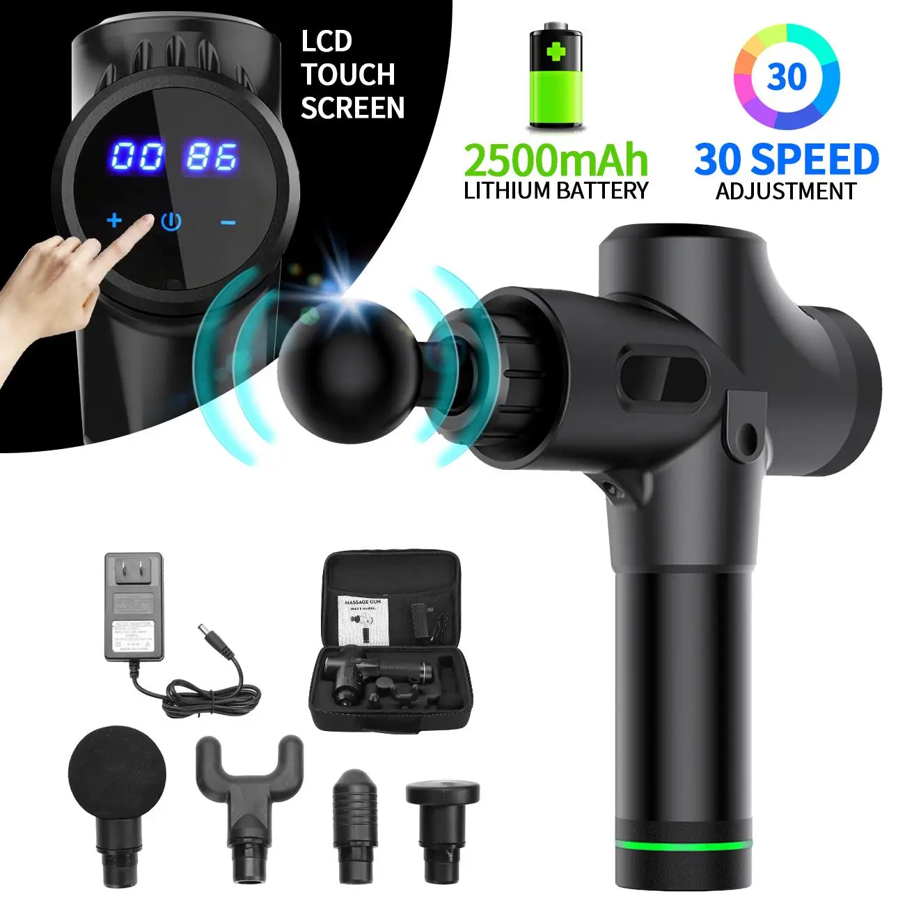 Массажный пистолет для глубокого массажа тканей ударный Массажер снятия боли в