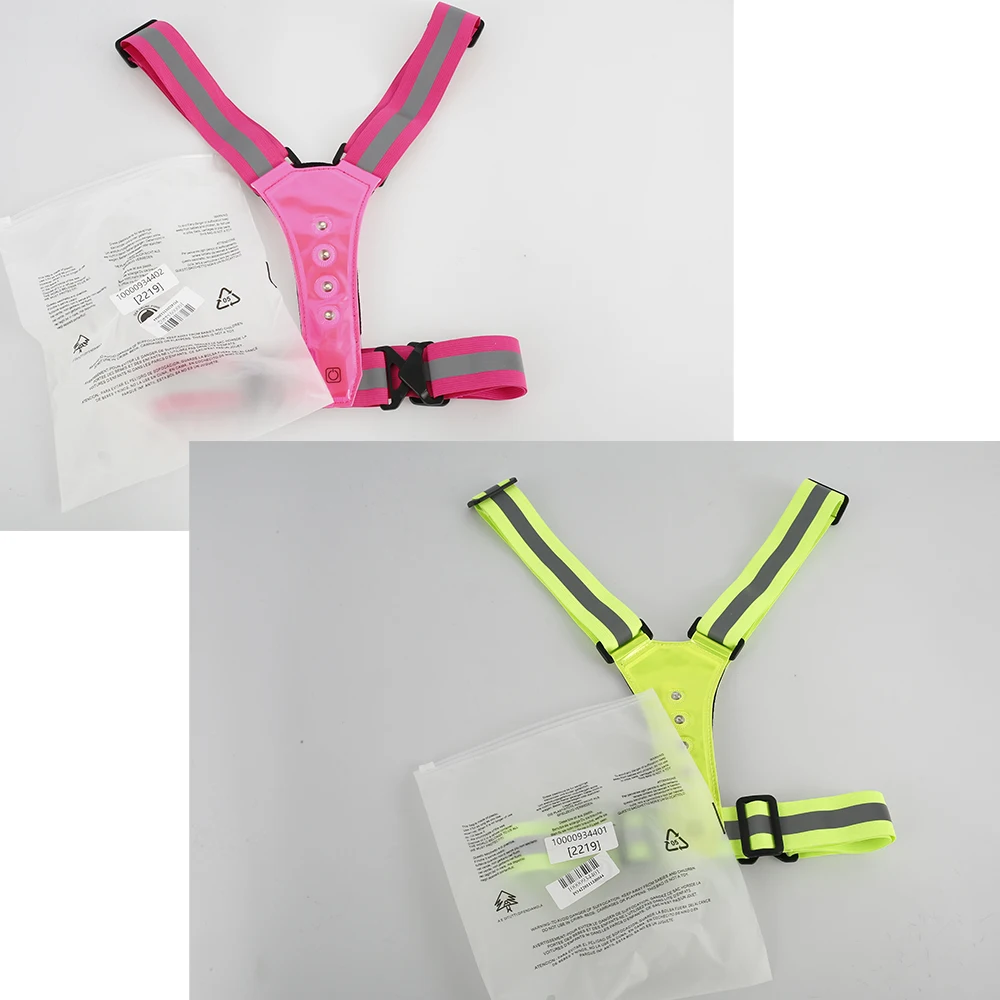 

Cycling LED Signal Vest Bike Safety Reflective Signal Light Night Sports Running Lighting Vest Safety Light Up Warning Vest