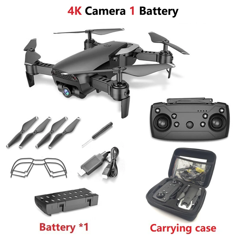 Teeggi M69 FPV RC Дрон с 4 K/1080 P широкоугольной WiFi камерой HD складной RC Квадрокоптер Вертолет VS VISUO XS809HW E58 X12 Дрон - Цвет: 4K Black 1B CB