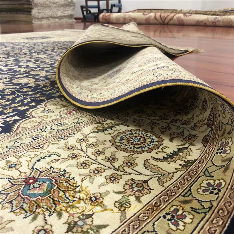 Goede 8.2 'X 11.48' Grote Zijden Tapijt Handgeknoopt Turks Zijden Tapijten Medaillon Hand Weave Zijden Kleed Voor Parlor