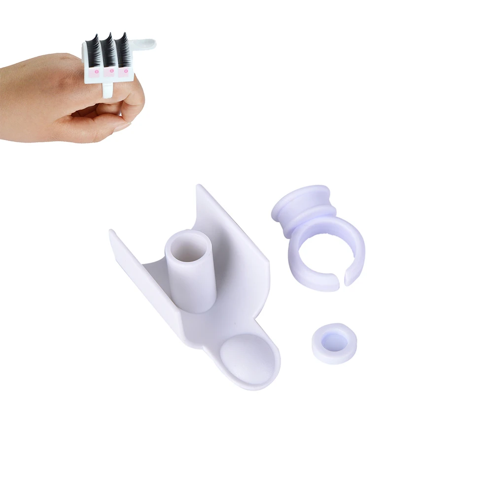 

3D Eyelash Extensions Sets Eye Lash Strip Holder Pallet Sub-root Device U Shape Glue Ring Cups
