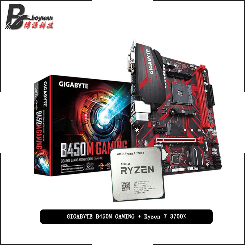 Игровая материнская плата AMD Ryzen 7 3700X R7 с процессором + GA B450M комплект для Socket AM4 CPU