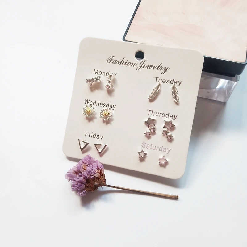

Newest Cute Stud Earring Sets for Women Girls Small Gifts Hot Sale Star Jewelry Female Party Brincos Engagement Brinco